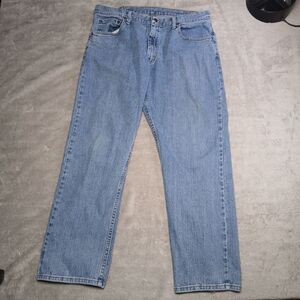 36 WRANGLER Relaxed Straight Jeans 36x29 Blue Denim Authentic-Utility Work 36